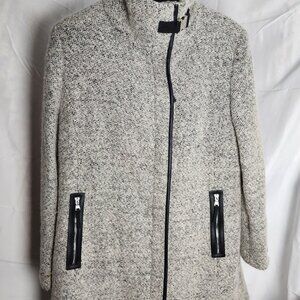 CALVIN KLEIN Women's Gray Wool Asymmetrical Jacket Coat XL